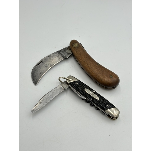 2295 - Two vintage pocket knives, one George Wostenholm Sheffield and one Polish Gerlach