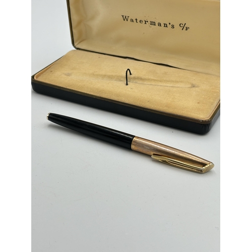 2297 - A boxed Waterman's fountain pen with 14ct nib and rolled gold lid