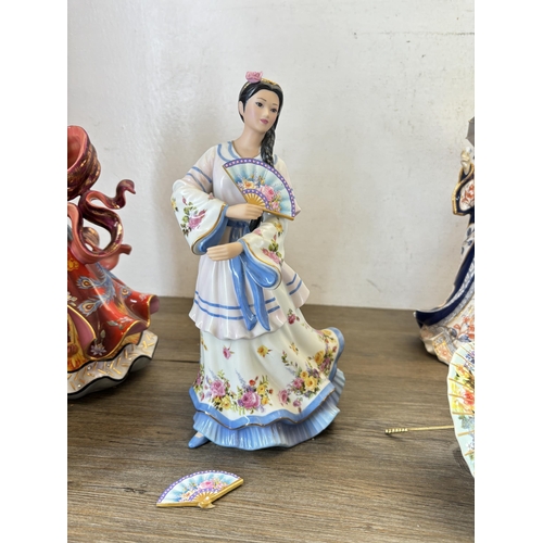 365 - Ten Danbury Mint fine porcelain figurines by Lena Liu, Springtime Grace, The Rose Princess, Coral Pr... 