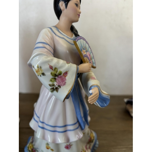 365 - Ten Danbury Mint fine porcelain figurines by Lena Liu, Springtime Grace, The Rose Princess, Coral Pr... 