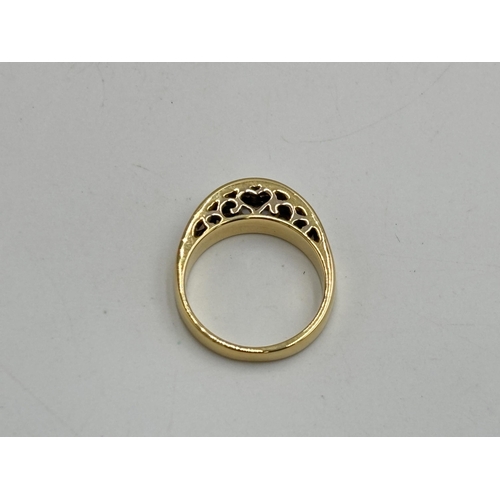 2133N - A hallmarked 18ct gold diamond channel set ring, size N - approx. gross weight 5.85g