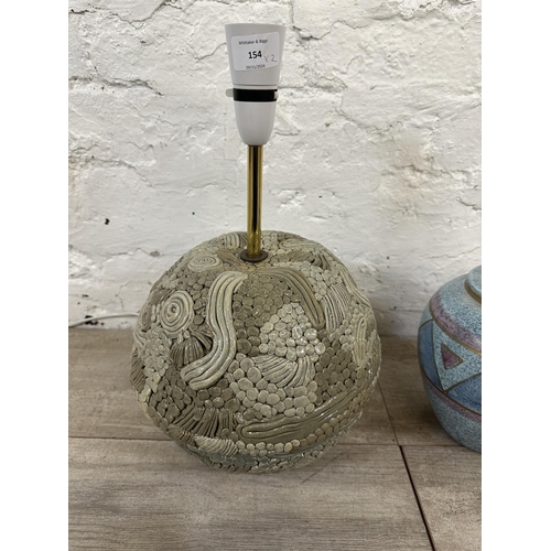 42 - Two contemporary ceramic table lamps - largest approx. 38cm high