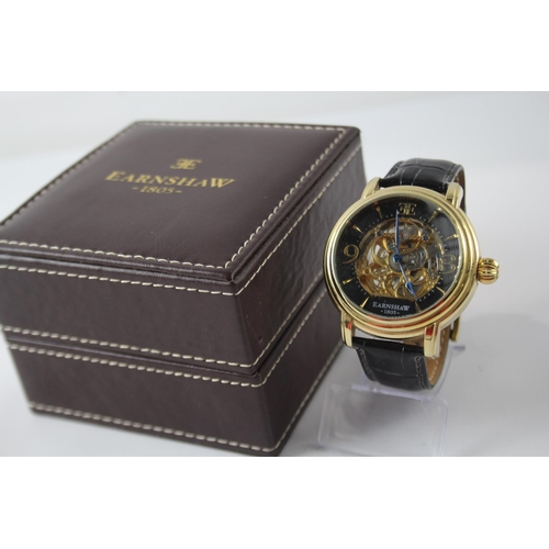 2136 - A boxed Earnshaw Skeleton automatic men's wristwatch