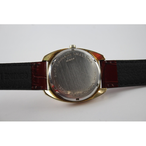 2140 - A mid 20th century Zenith gold plated hand wind men's wristwatch