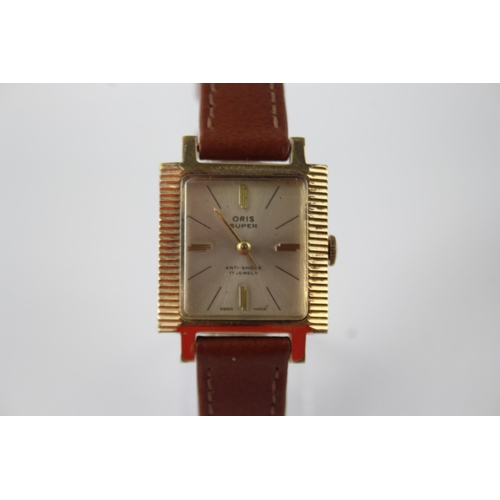 2150 - An Art Deco style Oris Super gold tone hand wind men's wristwatch