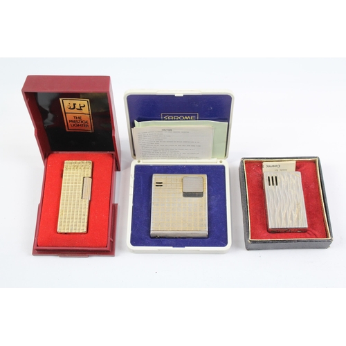 2262 - Three mid 20th century cased pocket cigarette lighters