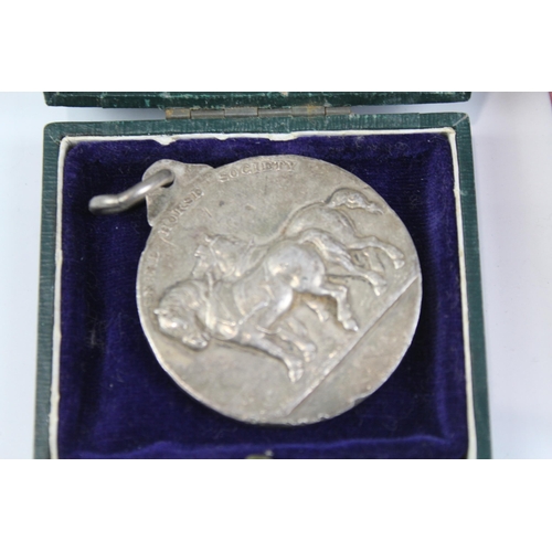 2273 - Two boxed sterling silver horse medals to include Shire Horse Society etc. - approx. gross weight 95... 