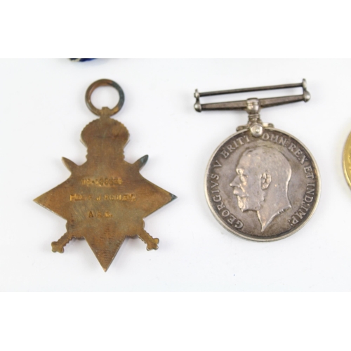 2277 - A WWI 1914-15 Star medal trio presented to M2-022338 Pte. F.J. Rooley A.S.C