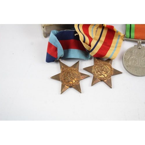 2289 - A boxed WWII medal group comprising 1939-1945 star, Africa Star, Defence and War