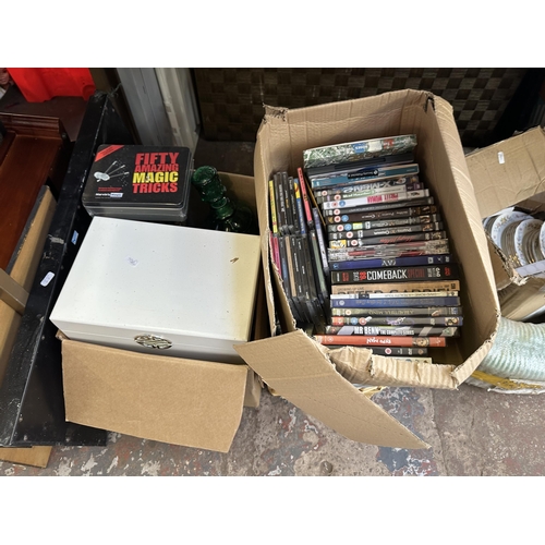 1138 - A collection of house clearance items to include DVD's, Mayfair ceramics, framed pictures etc.