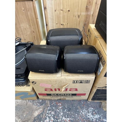 A boxed Aiwa hi-fi system comprising Z-VM280 midi system with