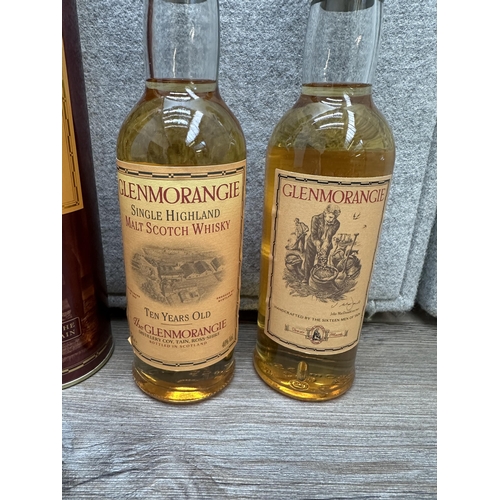 587 - Two boxed 35cl bottles of Glenmorangie 10 year old single Highland malt Scotch whisky - both bottled... 