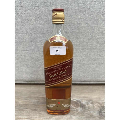 591 - A 1L bottle of Johnnie Walker Red Label blended Scotch whisky - bottled at 43% vol.