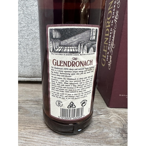 596 - A boxed 1L bottle of The Glendronach 15 year old Sherry cask single Highland malt Scotch whisky - bo... 