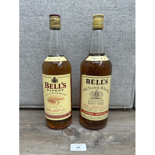 599 - Two bottles of Bell's Extra Special Old Scotch whisky, one 1.13L bottled at 43° G.L. (Gay-Lussac sca... 