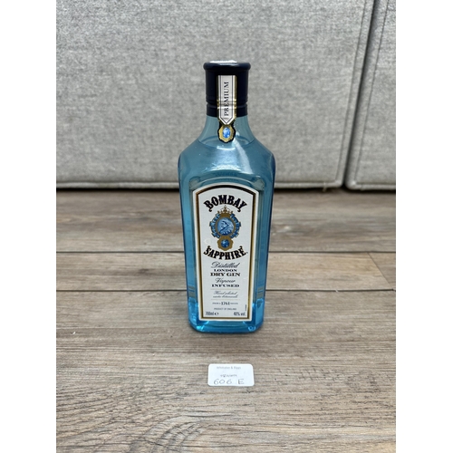 606E - A 70cl bottle of Bombay Sapphire London dry gin - bottled at 40% vol.