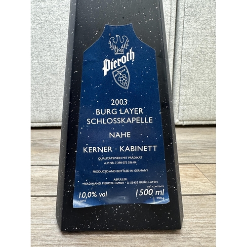 606F - An 150cl bottle of 2003 Pieroth Blue Burg Layer Nahe Kerner Kabinett Schlosskapelle Qualitätswein Ge... 