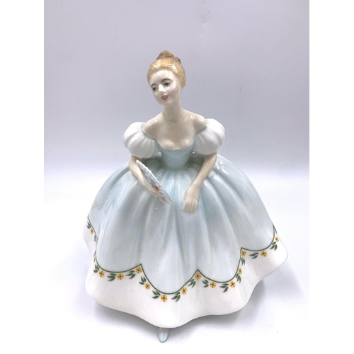 364 - Four Royal Doulton figurines, At Ease - HN2473, Lynne - HN2329, First Dance - HN2803 and Clarinda - ... 