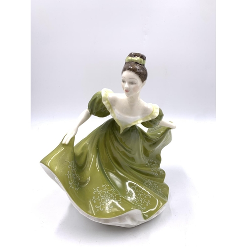 364 - Four Royal Doulton figurines, At Ease - HN2473, Lynne - HN2329, First Dance - HN2803 and Clarinda - ... 