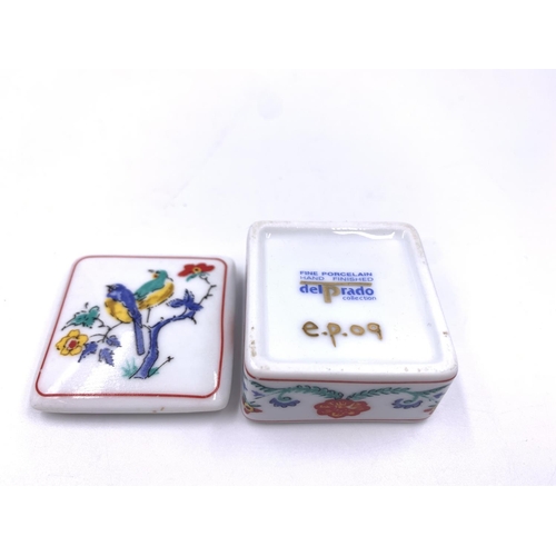 366 - Seven Del Prado hand finished fine porcelain pill boxes