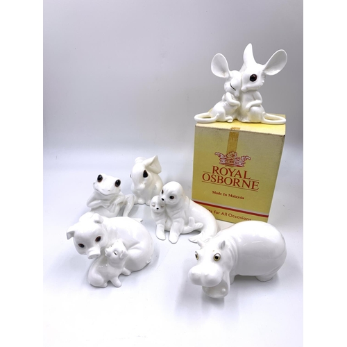 367 - Six Royal Osborne bone china animal figurines