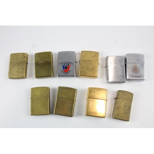 2259 - Ten Zippo cigarette lighters