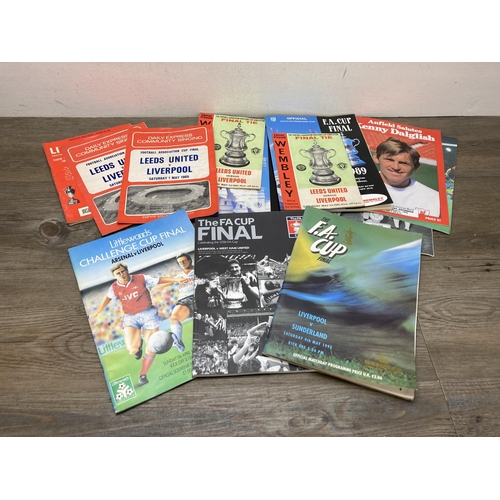 512 - A collection of football programmes to include Wembley Cup Final Leeds United v Liverpool May 1st 19... 