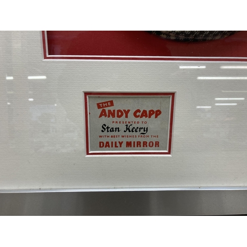 516 - A framed Andy Capp presented to Stan Keery of Crewe Alexandra Football Club With Best Wishes from Th... 