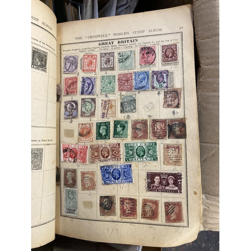 524 - A box containing a large collection of worldwide stamps and first day covers