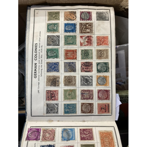 524 - A box containing a large collection of worldwide stamps and first day covers