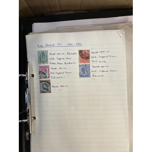 524 - A box containing a large collection of worldwide stamps and first day covers