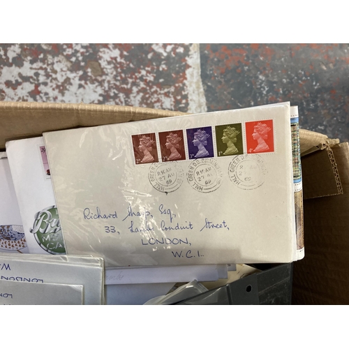 526 - A box containing a large collection of worldwide stamps and first day covers