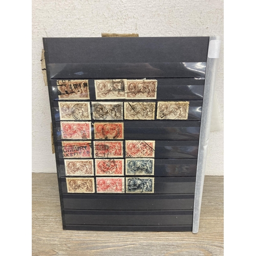 527A - A collection of George V British stamps to include two Ten Shilling Seahorse, seven Five Shilling Se... 