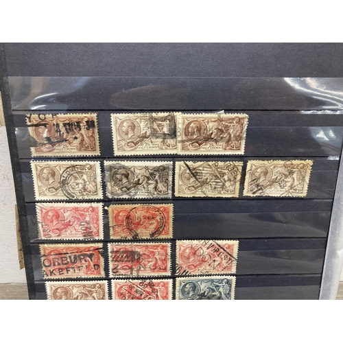 527A - A collection of George V British stamps to include two Ten Shilling Seahorse, seven Five Shilling Se... 