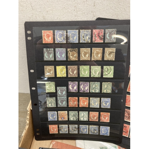 528 - A collection of Victorian and later worldwide stamps to include Penny Reds, Half Crown Seahorse, Fre... 