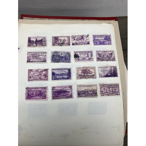 530 - Four albums containing a collection of Victorian and later worldwide stamps to include Penny Reds, 2... 