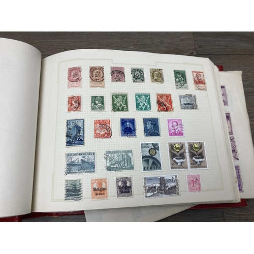 530 - Four albums containing a collection of Victorian and later worldwide stamps to include Penny Reds, 2... 