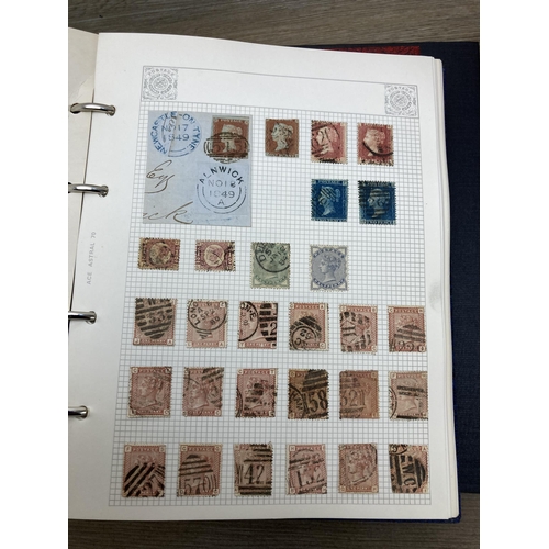 530 - Four albums containing a collection of Victorian and later worldwide stamps to include Penny Reds, 2... 