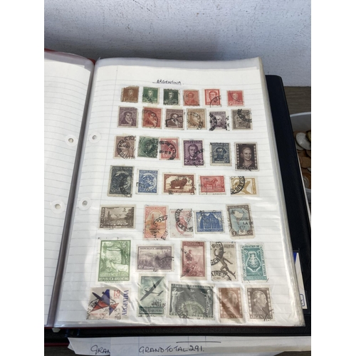 534 - Five albums containing a collection of antique and later worldwide stamps and a collection of worldw... 