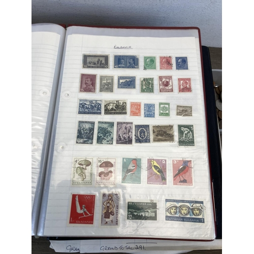 534 - Five albums containing a collection of antique and later worldwide stamps and a collection of worldw... 