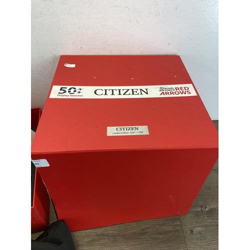 540 - A boxed Citizen limited edition 237/1000 50th Display Seasons of the Royal Air Force Red Arrows wris... 