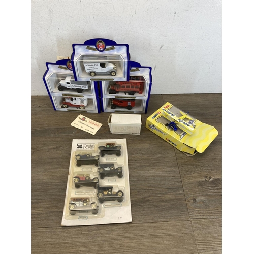 547 - Various collectables to include Victorian style brass electric oil lamp, boxed diecast model vehicle... 