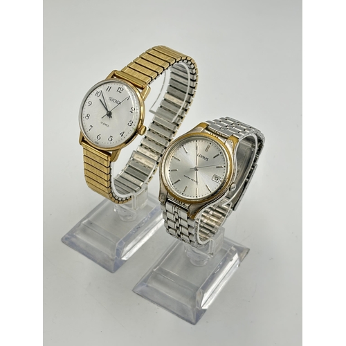 2156 - Two men's wristwatches, Lorus quartz - No. VX42-X035 and Sekonda 19 jewels gold plated hand wind - N... 