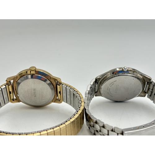 2156 - Two men's wristwatches, Lorus quartz - No. VX42-X035 and Sekonda 19 jewels gold plated hand wind - N... 