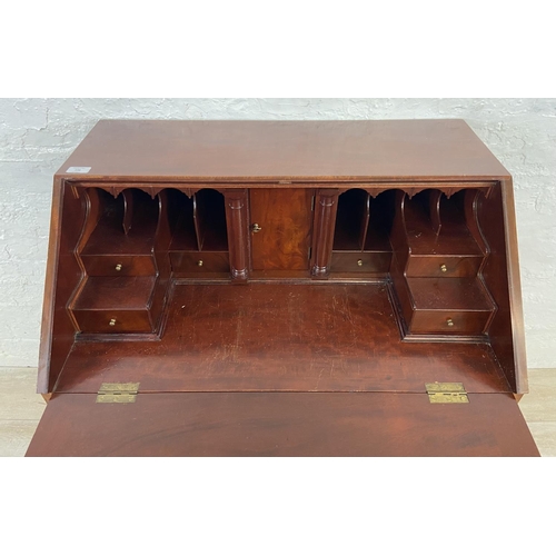 146 - A Georgian style mahogany bureau - approx. 93cm high x 80cm wide x 52cm deep