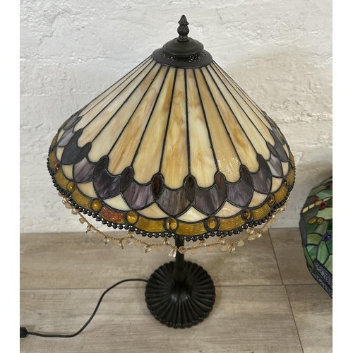 17 - Two Tiffany style table lamps - largest approx. 73cm high