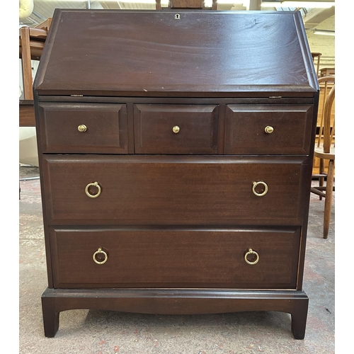 174 - A Stag Minstrel mahogany bureau - approx. 98cm high x 75cm wide x 44cm deep