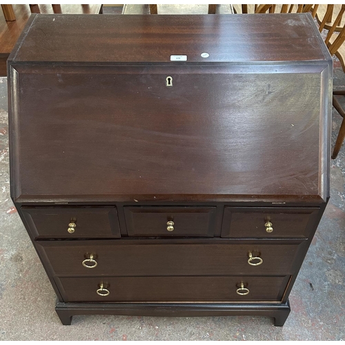 174 - A Stag Minstrel mahogany bureau - approx. 98cm high x 75cm wide x 44cm deep