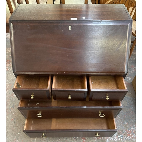 174 - A Stag Minstrel mahogany bureau - approx. 98cm high x 75cm wide x 44cm deep