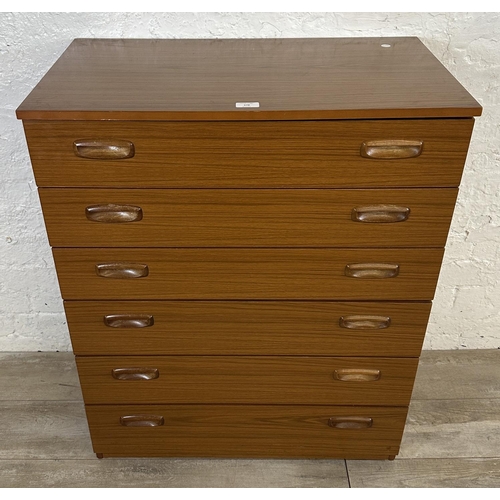 178 - A Schreiber teak effect chest of drawers - approx. 93cm high x 74cm wide x 43cm deep